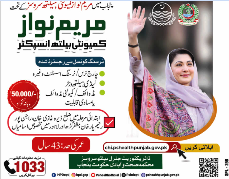 Community Health Inspector Jobs in Punjab 2026 March Apply Online Health & Population Department Latest